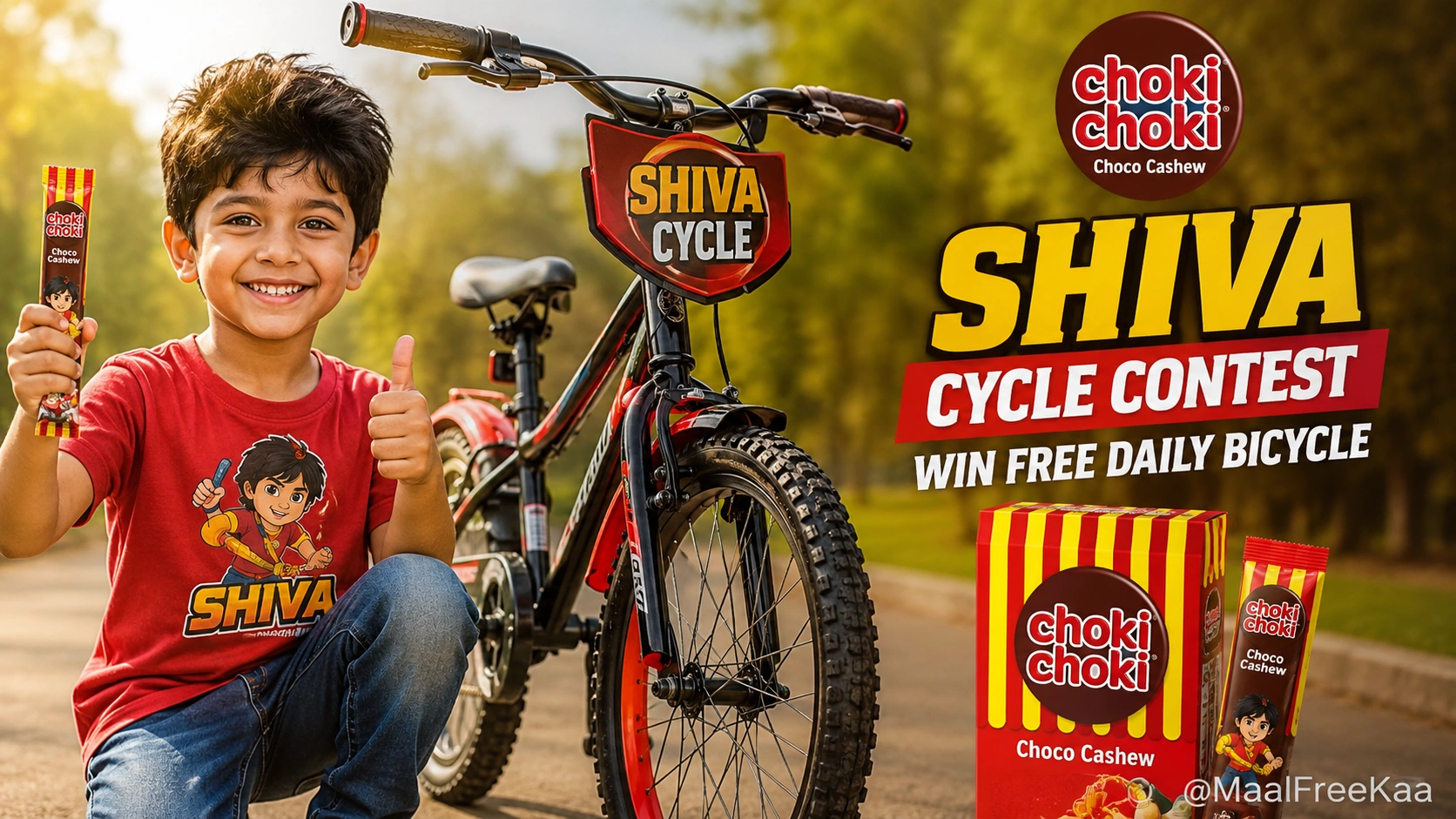 Choki Choki Choco Cashew Shiva Cycle Contest promotional offer card pack