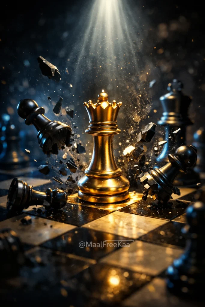 cholar's Mate 4-move checkmate showing queen attacking f7 square with bishop support - how to win chess in 4 moves tutorial