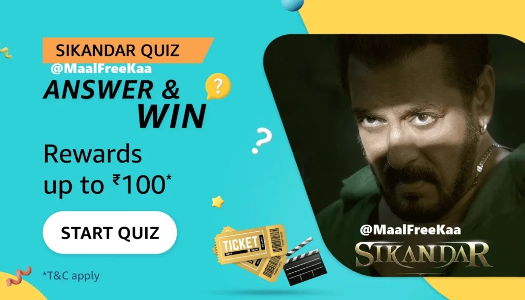 Movies Sikandar Quiz Answers Win Reward Rs 100