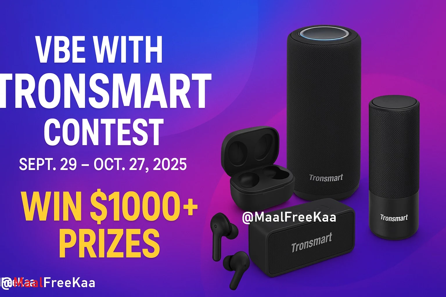 Tronsmart Vibe Contest 2025 Speakers Giveaway