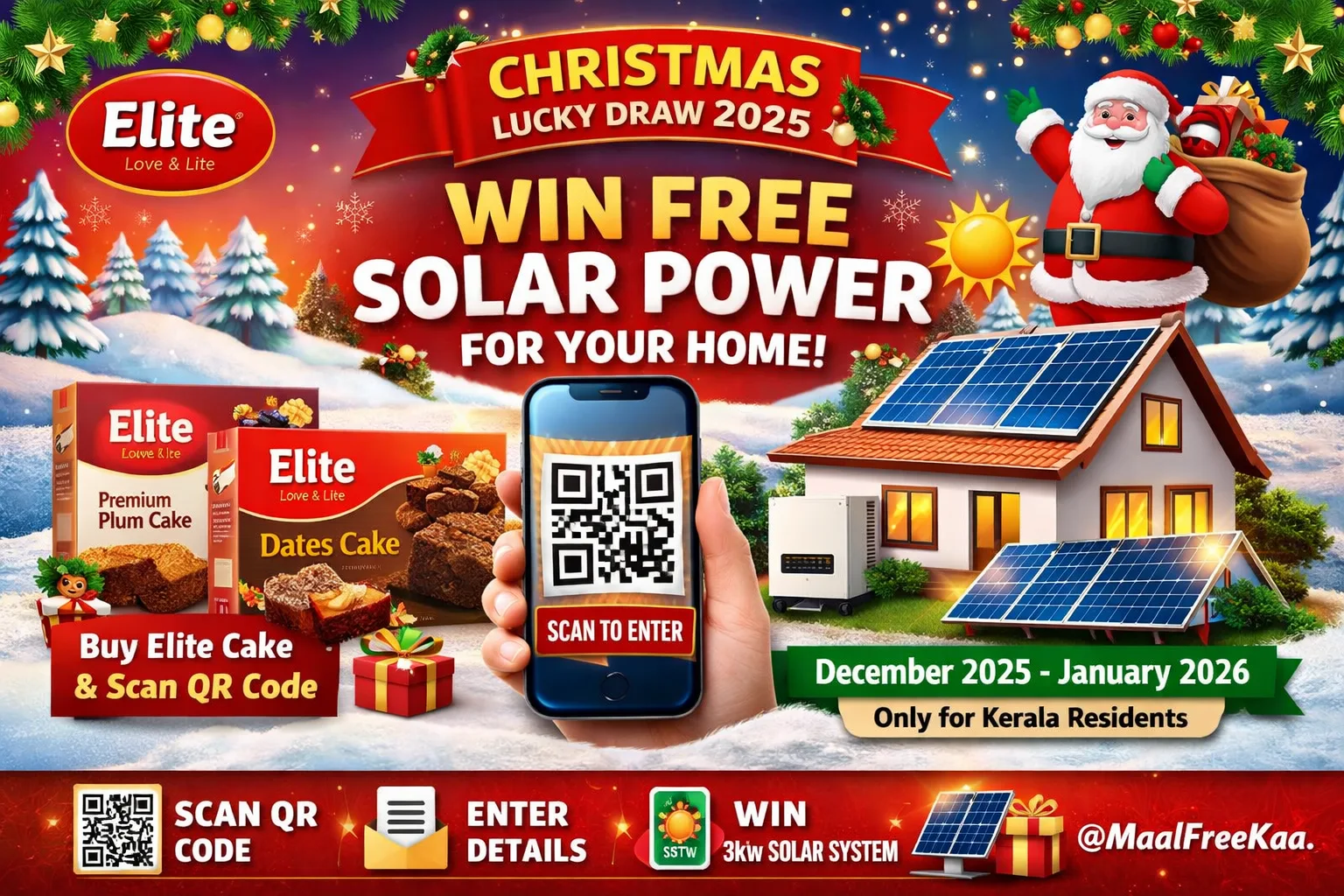 Elite Foods Christmas Lucky Draw Win Free 3kW Solar Power