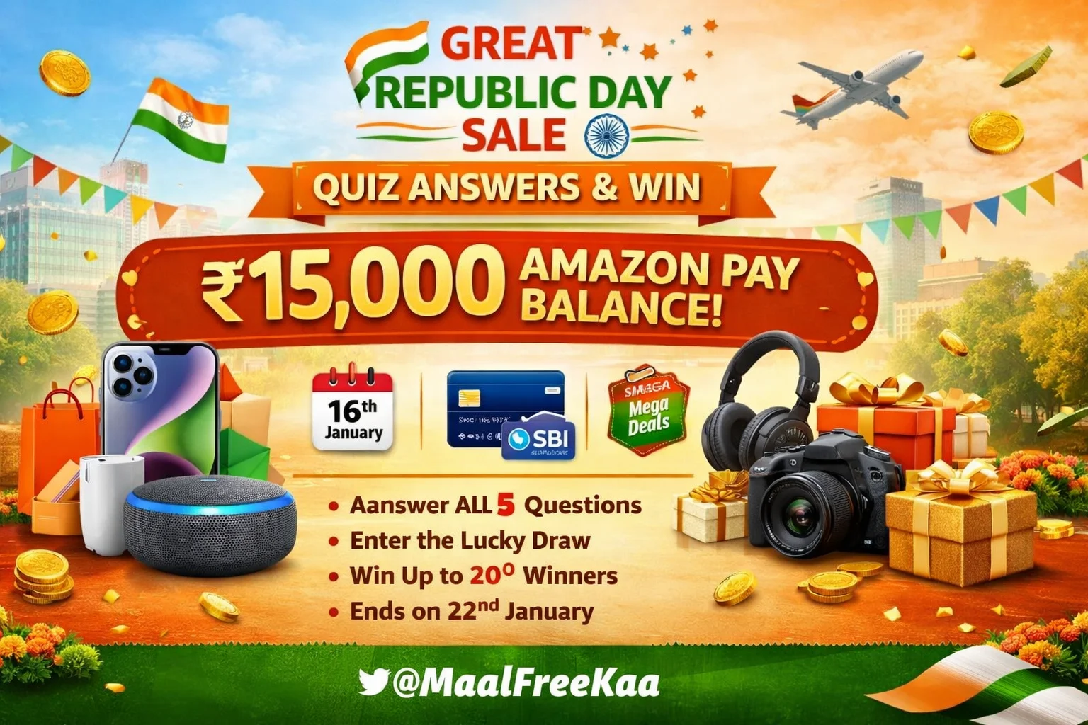 Amazon Great Republic Day Sale Quiz banner in app