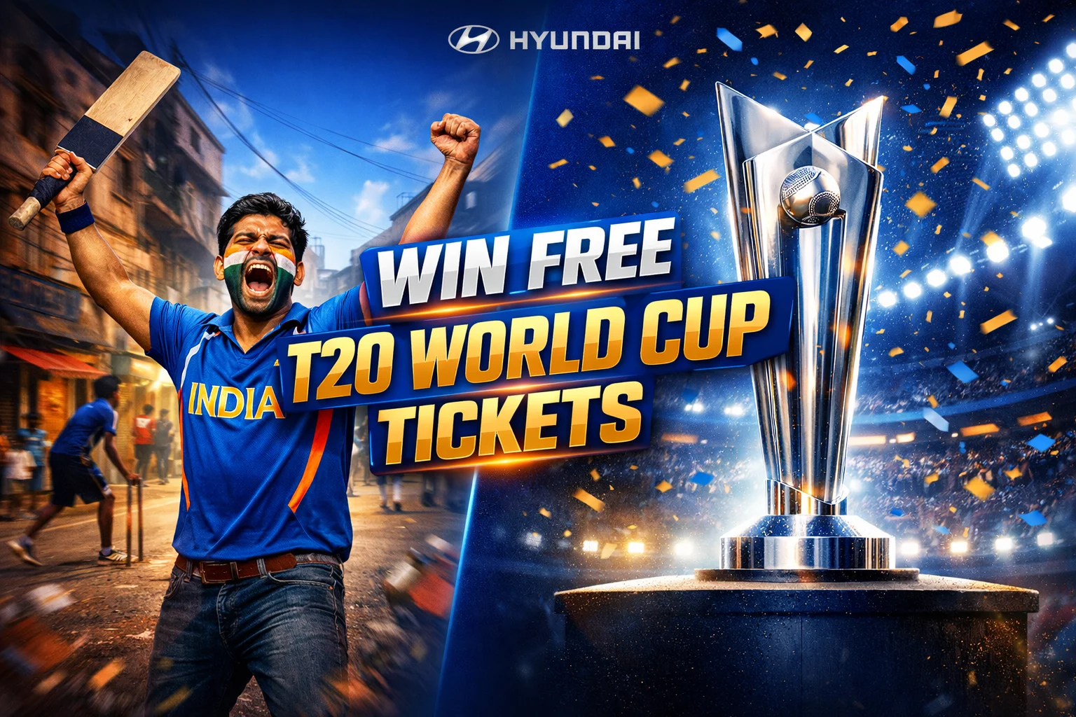 Hyundai Sabse Bada Deewana Contest 2026 - Win FREE ICC T20 World Cup tickets by sharing cricket passion on Instagram with hashtag #HyundaiSabseBadaDeewana