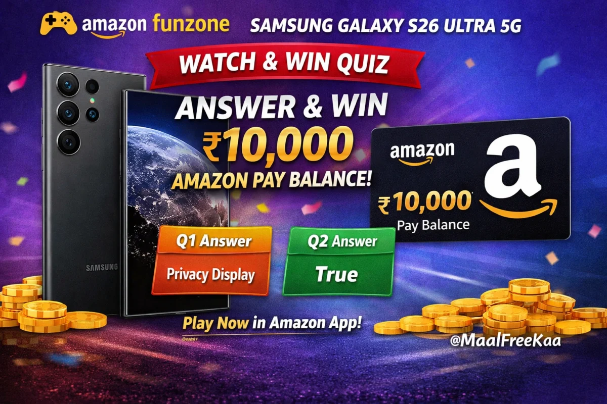 Amazon Samsung Galaxy S26 Ultra Watch and Win Quiz answers