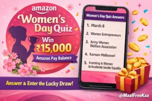 Amazon Women’s Day Quiz answers in Funzone to win ₹15000 Amazon Pay Balance