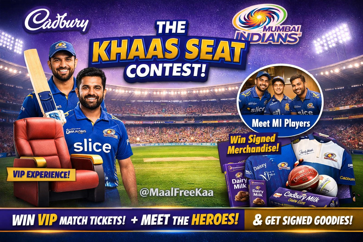 Cadbury Mumbai Indians contest Khaas Seat prize IPL match