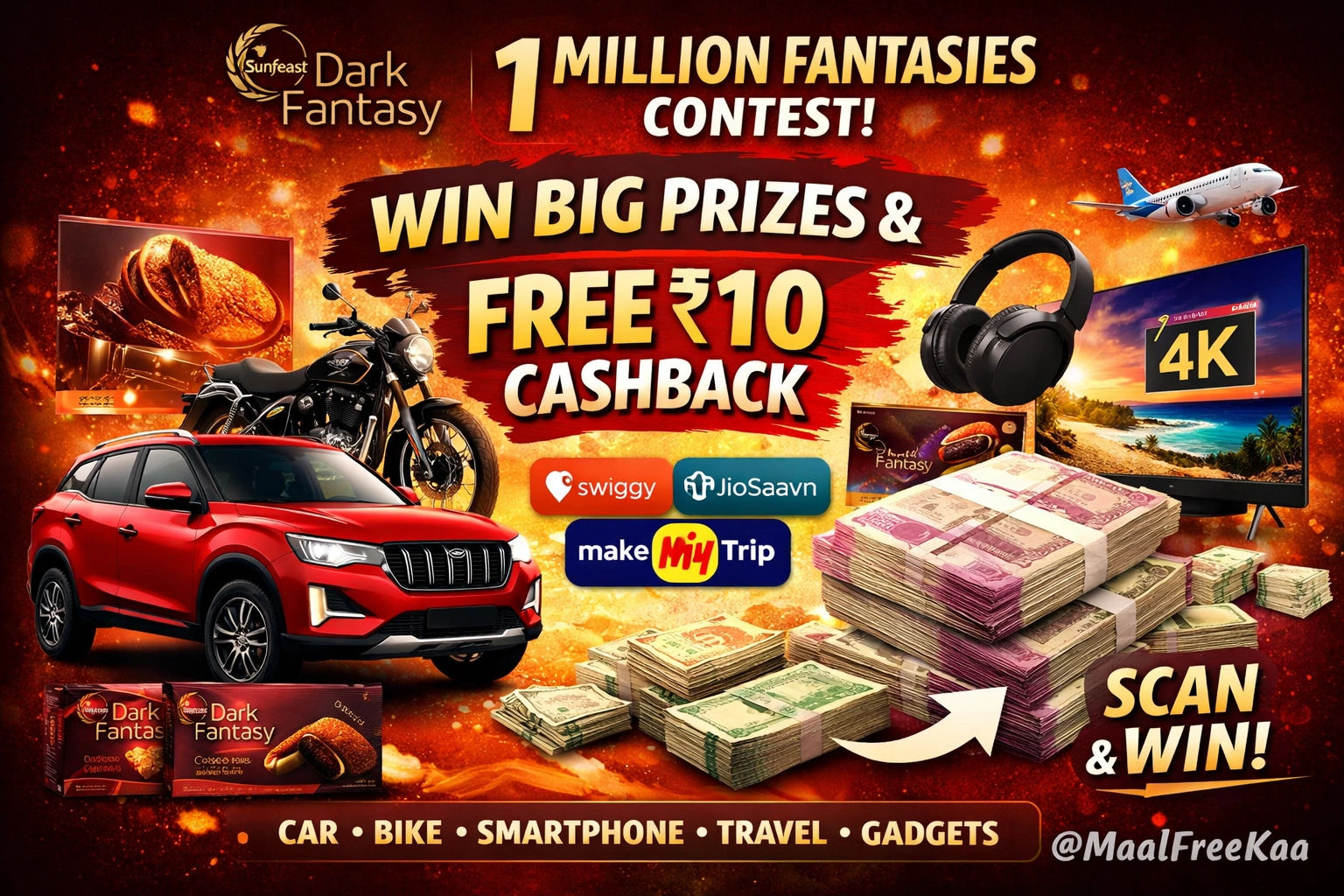 Sunfeast Dark Fantasy contest offer cashback prizes