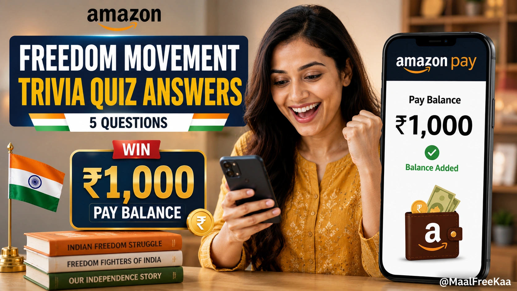Amazon Freedom Movement Trivia Quiz Answers Rs 1000 Amazon Pay Balance