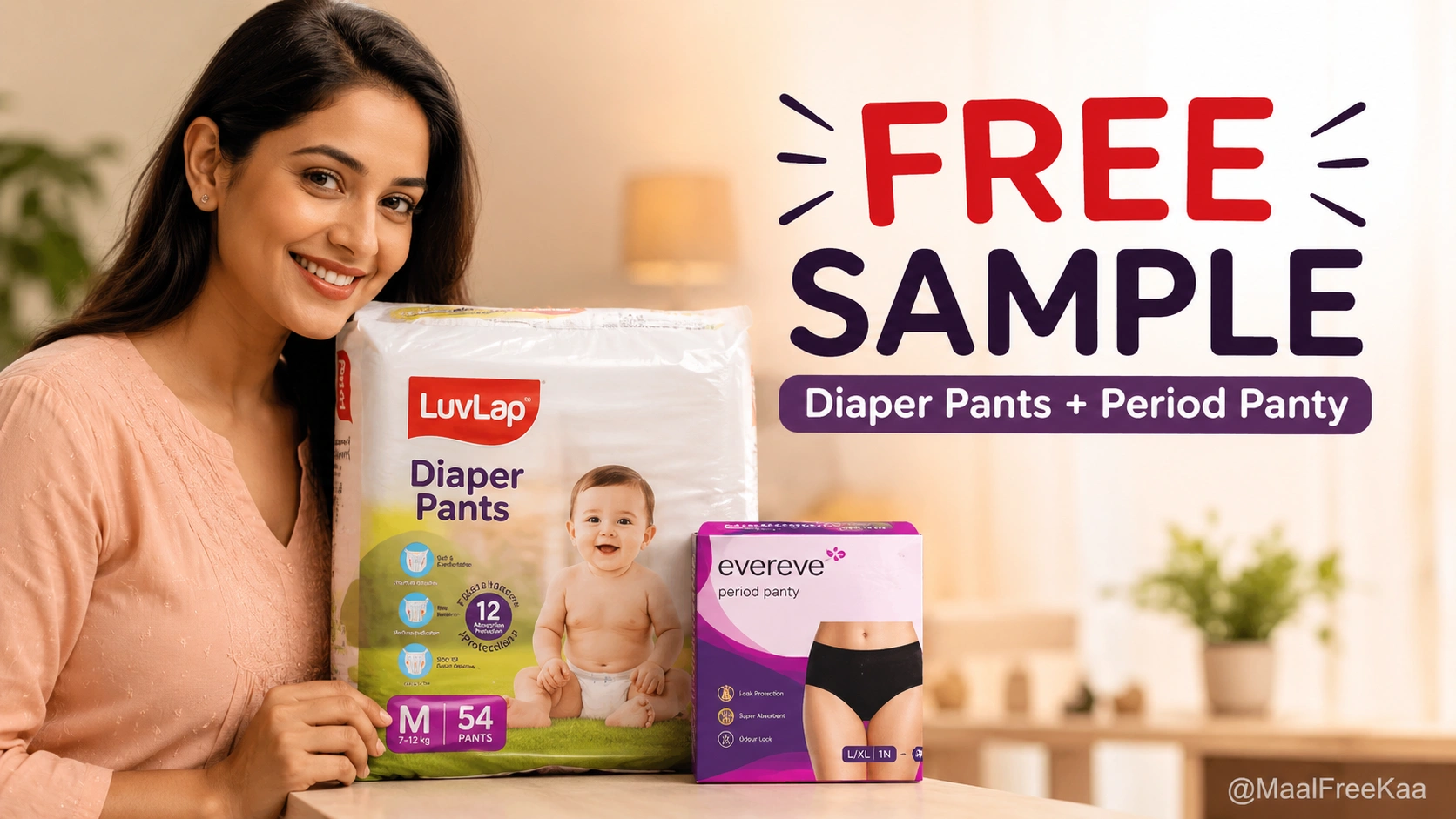 LuvLap Diaper Pants and EverEve Period Panty free sample claim offer