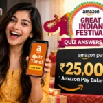 Amazon Great Indian Festival Quiz Answers 2026 with โน25,000 Amazon Pay Balance prize