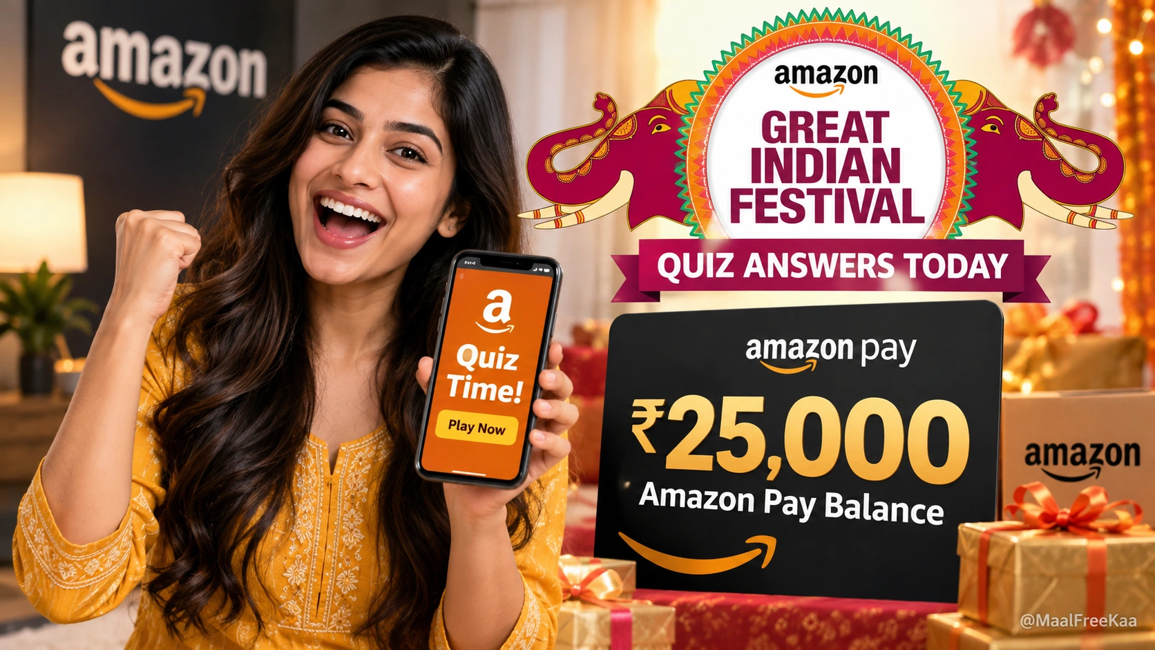 Amazon Great Indian Festival Quiz Answers 2026 with ₹25,000 Amazon Pay Balance prize