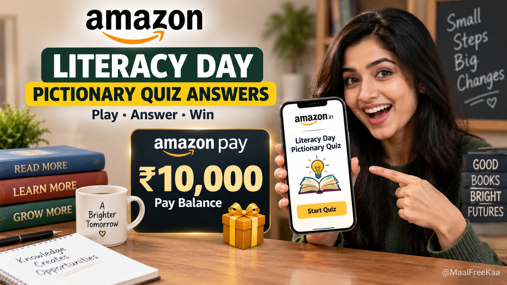 Amazon Literacy Day Pictionary Quiz Answers with ₹10,000 Amazon Pay Balance prize