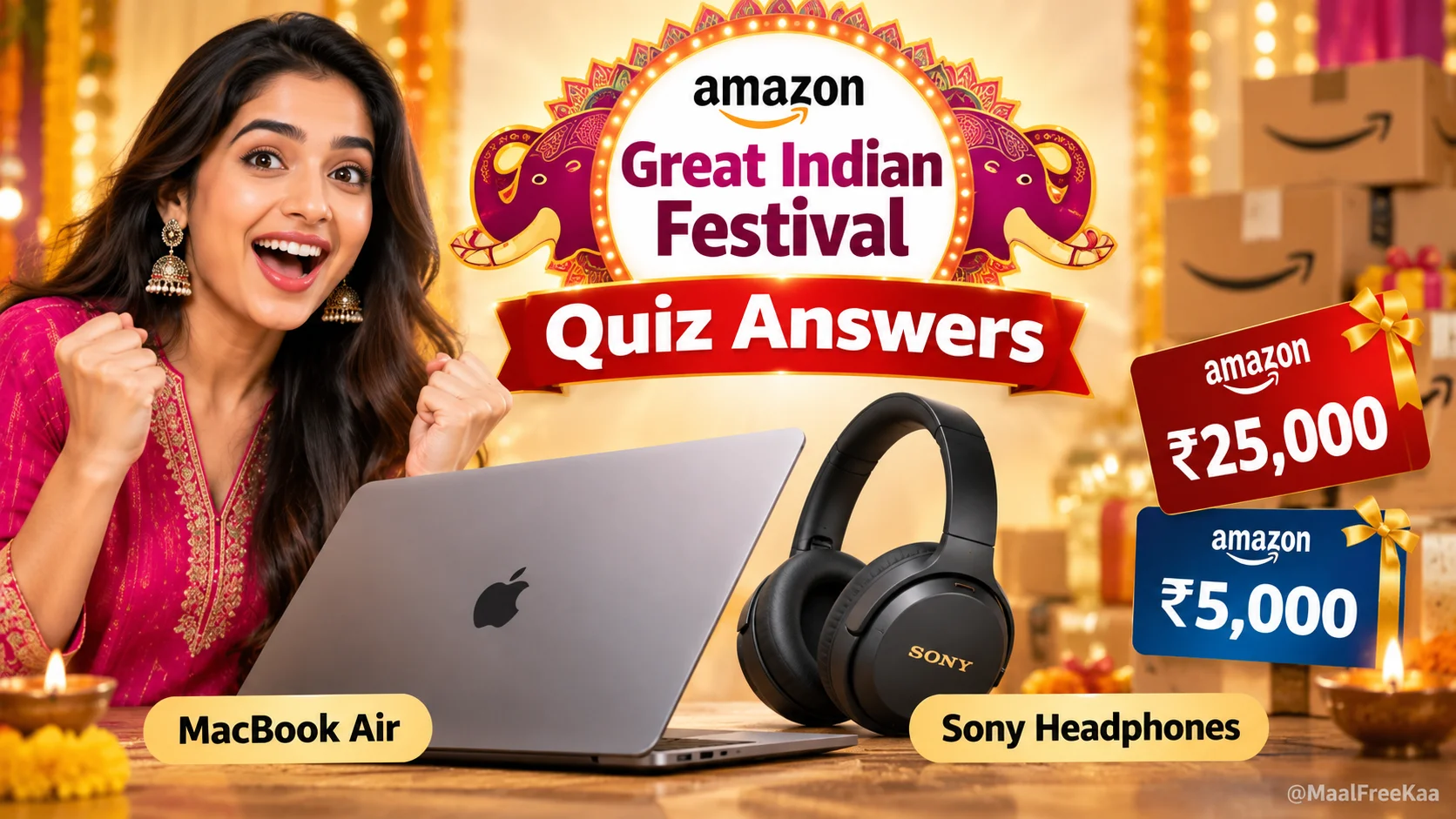 Big Win This Great Indian Festival Quiz Answers: Win MacBook Air, Sony Headphones & Cash