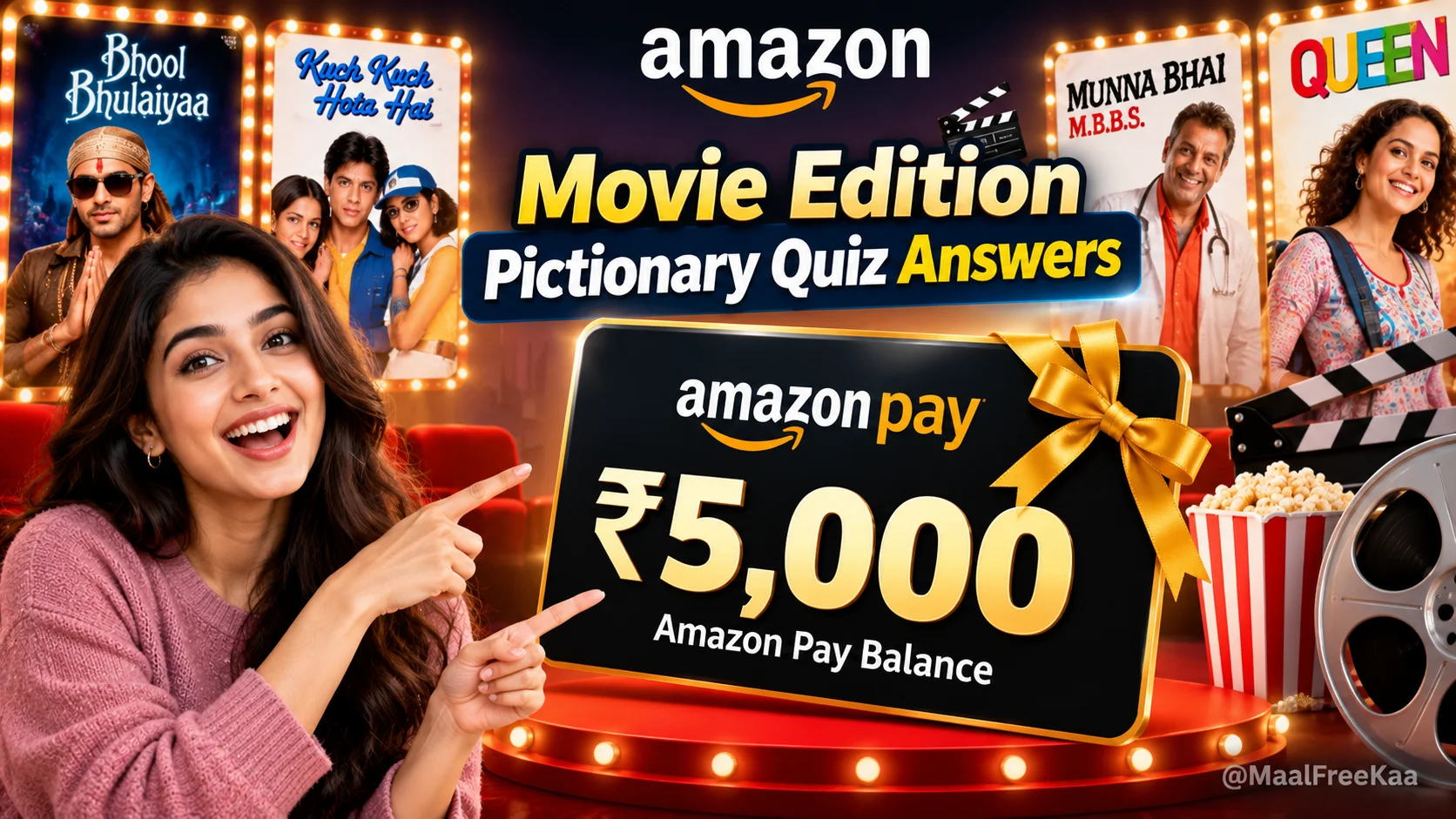 Amazon Movie Edition Pictionary Quiz Answers with ₹5,000 Amazon Pay Balance prize